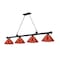 Z-Lite Cordon 4 Light Billiard, Matte Black & Red 2306-4MB-PRD - alternate 1